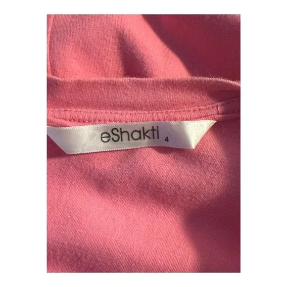 eShakti Pink Button Front Knit‎ Midi Dress Short Sleeve Casual Womens Size 4 - Picture 5 of 9